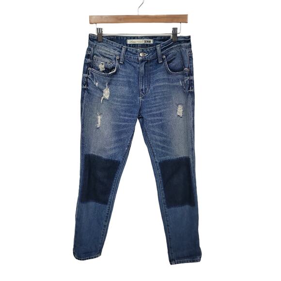 Lovers + Friends Women's Ezra Slim Boyfriend Jeans Size‎ 26 Patchwork 90s Grunge - Picture 1 of 9